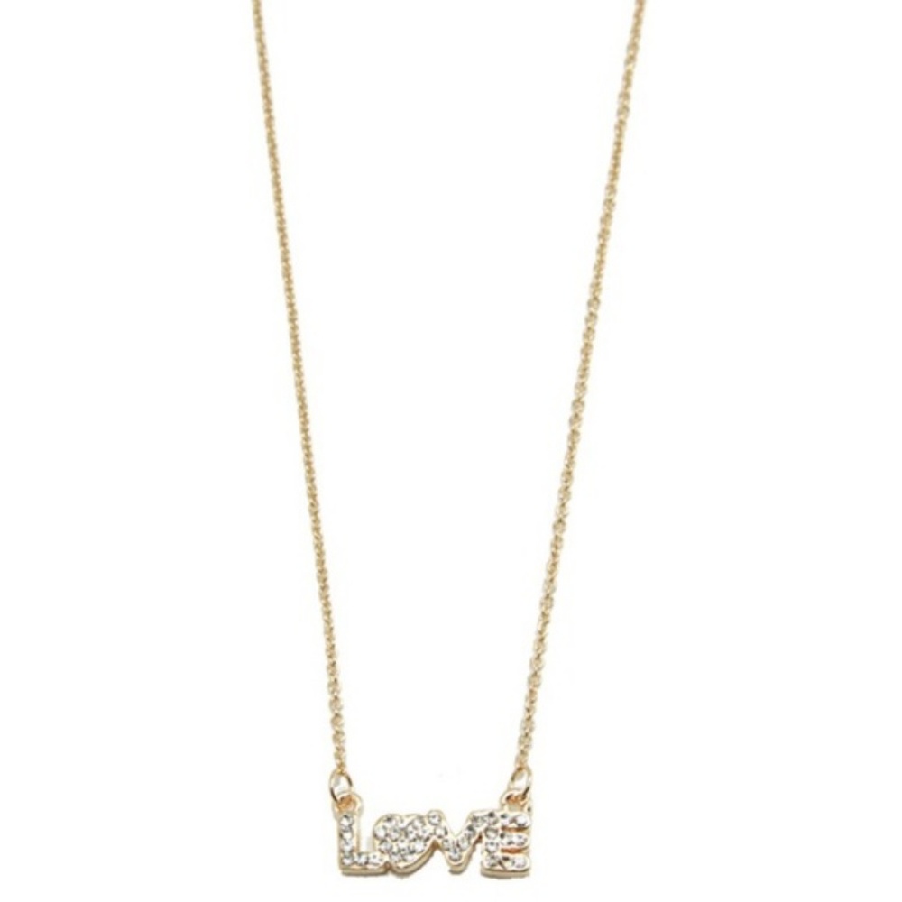 Crystal Gold LOVE Necklace